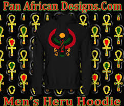 Men Heru Hoodie Pan African Designs Hoodies Kente Cloth Graphic Sweatshirt