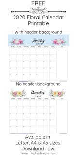 Free 2020 Floral Printable Calendar Available Calendar Printables Monthly Calendar Printable Free Printable Calendar Monthly