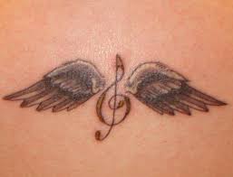 Angel wings is from frank carter & the rattlesnakes' new album 'end of suffering'. Treble Clef With Angel Wings Tattoo Wings Tattoo Tattoos Cute Tattoos