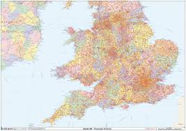 You're part of the global english diaspora but still haven't managed to visit your home? England Wales Postcode District Wall Map D9 Map