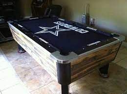 Dallas Cowboys Pool Table With Silver On The Rails And The Cowboys Billiards Balls Dallas Cowboys Dallas Cowboys Room Dallas Cowboys Decor
