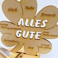 Buch zum ruhestand gute wünsche von günter riediger, 18 seiten, geheftet, mit partieller glanzlackierung auf dem umschlag. Zum Ruhestand Zur Rente Gluckwunsche Auf Kleeblatt Mit Gluckwunsche 11cm Holz Ebay