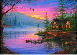 Five sizes and options to choose from: Amazon Com River S Edge Products Jigsaw Puzzle In Tin Box 1000 Pieces 28 By 20 Inch Puzzles For Adults And Kids Cabin Scene Toys Games