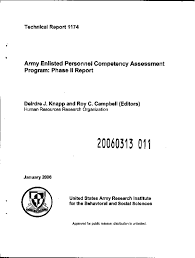 Pdf Army Enlisted Personnel Competency Assessment Program