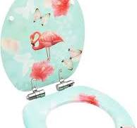 WC Toilet Seat with Soft Close Lid MDF Flamingo Design,Soft ...