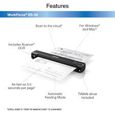 This manual comes under the category scanners and has been rated by 1 people with an average of a 8.3. Buy Epson Workforce Es 50 Portable Sheet Fed Document Scanner For Pc And Mac Online In Taiwan 930712914