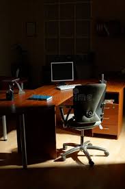 Night At Office Table Chair And Computer At Night At Office Ad Table Office Night Night Computer Ad Office Night Stock Photos
