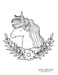 Use your favorite colors to give these legendary beasts beautiful hair, mane, pointed spiral horn, sparkly accessories and anything else you can dream… Top 100 Magical Unicorn Coloring Pages The Ultimate Free Printable Collection Print Color Fun