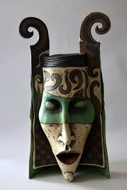 Vase Keramik Vase Maske Keramik Maske Keramik Skulptur Skulptur Gesicht Fantasie Maske Ceramic Mask Ceramic Wall Sculpture Pottery Sculpture