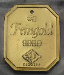 5g Degussa Goldbarren 5g Degussa Feingold Esg Goldbarren De