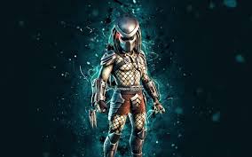 Awesome animated, live desktop wallpaper: Download Wallpapers Predator 4k Blue Neon Lights Fortnite Battle Royale Fortnite Characters Predator Skin Fortnite Predator Fortnite For Desktop Free Pictures For Desktop Free