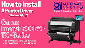 To find the latest driver for your computer we recommend running our free driver scan. How To Install Printer Driver For Canon Imageprograf Tx Series Large Format Printer Youtube