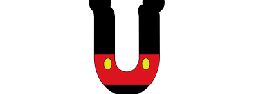 Wind the handle on the tin box to reveal a smiling minnie mouse! Mickey Mouse Style Letter U Cut Out Large