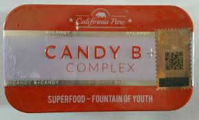 Candy b plus complex is a vitamin supplement contains of b1, b6, b12, maca, tribulus, goji, soy lecithin, fructose, orange extract. Candy B Complex Village