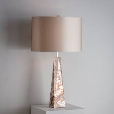 Built from lightweight aluminum, this modern lamp can be hung on the wall or used as a tabletop. Surface Table Lamp In Blush Marble Tigermoth Lighting
