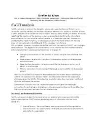 Write 'opportunities' below the strengths and next to that write 'threats'. Pdf Swot Analysis Definition Application And Limitation Ibrahim Rihan Mba Pddm Academia Edu