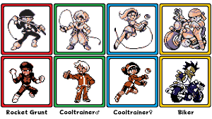 The gold version's firebreather uses a level 10 magby, whereas the unused silver version uses a level 8 one instead. Dr Lava S Lost Pokemon Auf Twitter Beta Pokemon Trainers Gold Silver S 1997 Demo Included Some Early Unused Trainer Sprites Some Of These Trainers Originally Had Whips But Later Had Them Taken