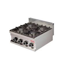 De potente calor por radiación, permite asar carnes y gratinar todo tipo de comidas, inmediatamente luego de ser cocinadas y aún mientras se utiliza el horno. Cocina Gas 4 Fuegos Sobremesa Gc606 Maquinaria Hosteleria