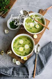 Frankfurter Grune Krautersuppe Mit Wachteleiern Savorylens Rezept Krautersuppe Suppe Fusion Food