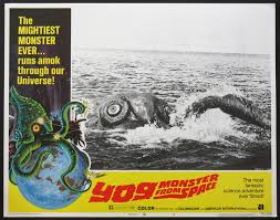 A space probe is infiltrated by alien beings and then crashes on a remote pacific atoll. Yog Monster From Space Movie Poster 1971