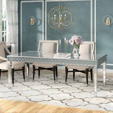 Bravado dining table details round dining table with antiqued mirror base and glass top. Basset Mirror Dining Table Wayfair