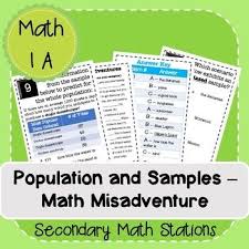 Population And Samples Math Misadventure Editable Story Tpt Math Math About Me Math Stations