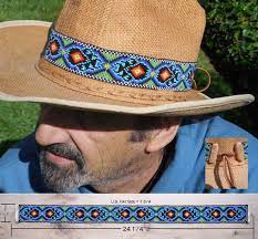 Loom Beaded Wolf Tracks Hatband Headband By Diamondddesigns 116 00 Loom Patterns Beaded Hat Bands Bead Work Jewelry