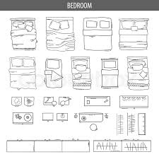 315 furniture top view icons. Set Of Linear Icons For Interior Top Stock Vector Colourbox