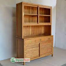 Promo lemari dapur lemari sayur rak piring kayu minimalis 2 pintu. Jual Lemari Dapur Kayu Jati Model Sliding Harga Murah Jepara Store