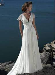 Wir haben die besten hochzeitskleider 2021 im angebot. Grosshandel Elegante Strand A Line V Ansatz Kappen Hulsen Hochzeitskleid Plissee Taille Chiffion V Back Bridal Brautkleid Hofzug Von My Love Dress 67 42 Auf De Dhgate Com Dhgate