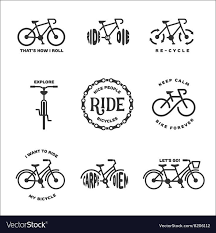 Bicycle Related Typography Set Vintage Vector Image On In 2020 Mit Bildern Fahrrad Tattoo Radfahren Tattoo Fahrradlogo