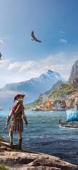 Ac odyssey black background assassin s creed wallpaper. Assassin S Creed Odyssey Girl Back View 1125x2436 Iphone 11 Pro Xs X Wallpaper Background Picture Image