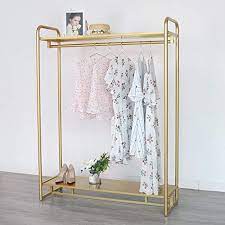 We tested the best clothes drying racks and airers from top brands like minky, vileda, addis and brabantia to make drying your laundry simple. Buy Homekayt Gold Clothing Rack Modern Boutique Display Rack With 2 Tier Shelf Full Metal Garment Rack Multiple Uses Hanging Rack For Home And Retail 47 2 L Online In Indonesia B08c4vgn8h