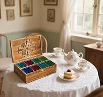 Amazon.com: Coloch Wooden Tea Bag Storage Box with Carved ...