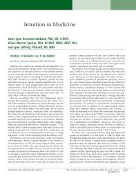 Intuition in Medicine