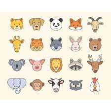 Set Of Cute Animal Head Icons Cute Clipart Zoo Animals Animal Png And Vector With Transparent Background For Free Download Animal Clipart Animal Icon Cute Animals