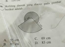 Jika panjang sisi persegi 14 cm. Keliling Daerah Yang Diarsir Pada Gambar Berikut Adalah Brainly Co Id