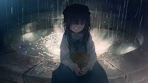 Anime rain background posted by sarah anderson. Alone Hd Wallpaper Background Image 1920x1080