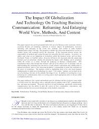 We are reliable and established. Pdf The Impact Of Globalization And Technology On Teaching Business Communication Reframing And Enlarging World View Methods And Content