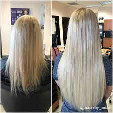 Blond Extensions Beauty Locks Extension Services Before And After Beautiful Long Hair Sew In Hair Extensions Tape In Hair Extensions Hair Extensions Miami