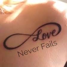 Love Never Fails Capitol Letters Infinity Tattoo On Wrist Forearm Tattoo Fails Faith Tattoo Tattoos