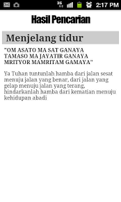 Hindu atau doa agama hindu. Doa Sebelum Tidur Hindu