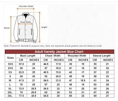 Varisity Jacket Size Chart Thenoteway