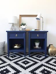 A classic blue in the navy makes for the perfect backdrop for this gold somewhere in france furniture transfer. Modern Painted Nightstands With Country Chic Paint Thirty Eighth Street