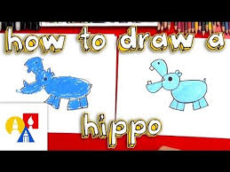 How To Draw A Hippo With Shapes Art For Kids Hub Teaching Drawing Drawings