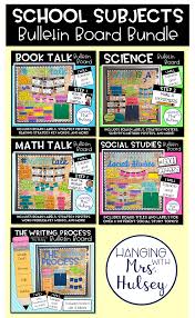 This School Subjects Bulletin Board Bundle Comes With Editable Bulletin Board Kits For 5 Science Bulletin Boards School Subjects Social Studies Bulletin Boards