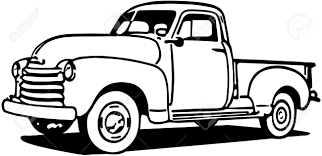 Contour ornate retro car for new year. Chevy Pickup Truck Sponsored Chevy Pickup Truck Truck Coloring Pages Vintage Truck Old Pickup Trucks