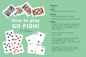 Players continue this process until each has 13 cards. How To Play Go Fish The Complete Rules Playing Card Games Family Card Games Card Games For One