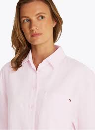 Chemise droite en lin Light pink Tommy Hilfiger