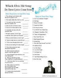 Which song did he sing to win a talent contest at the age of ten? Elvis Presley Printable Trivia Elvis Elvis Presley Elvis Lyrics